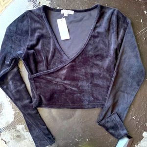 NWT cute velvet crop top